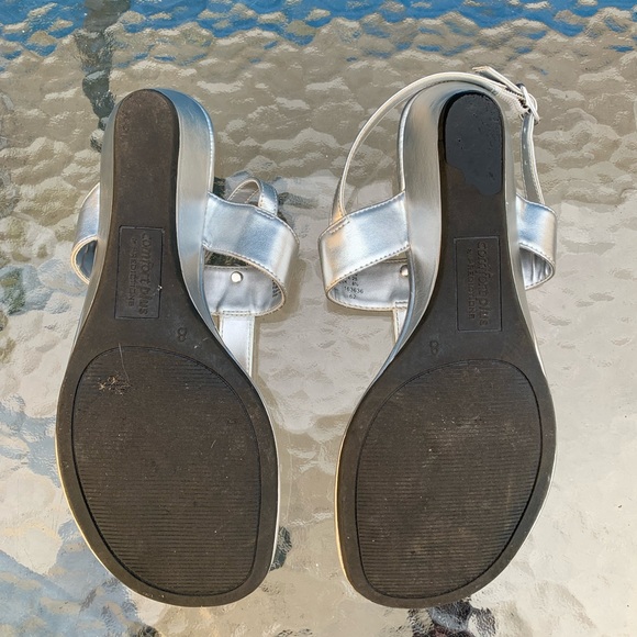 Thong wedge sandals in Silver 8 1/2 - Picture 3 of 4